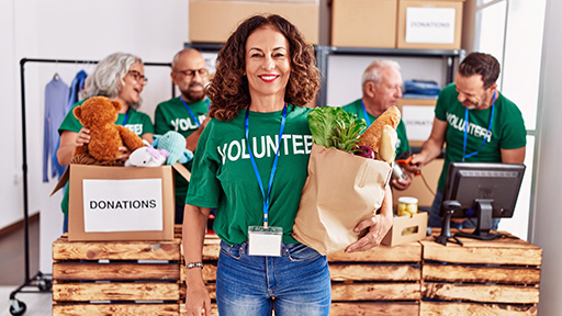 Volunteering in the Food Pantry